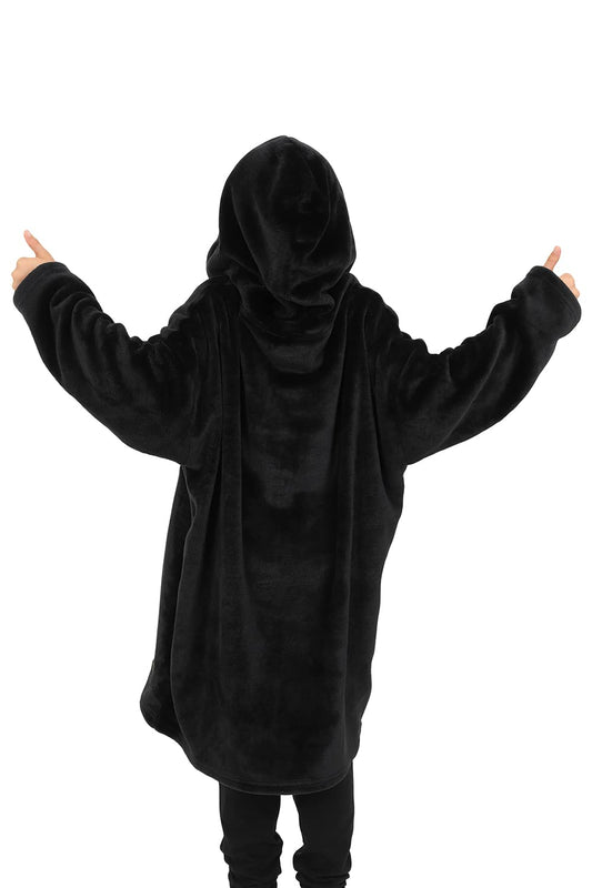 Black and green Xbox boys' fleece hoodie with gaming logo, suitable for ages 7 to 13, cozy and comfortable sweatshirt.