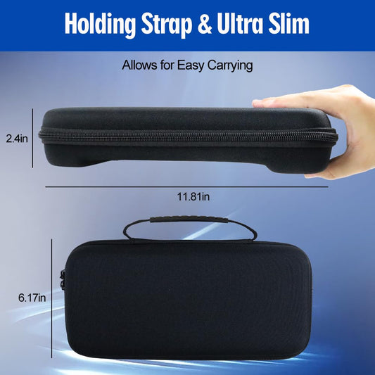 Abnaok Nintendo Switch 2 protective travel case with screen padding, game card slots, microSD slots, zipped and open pockets.