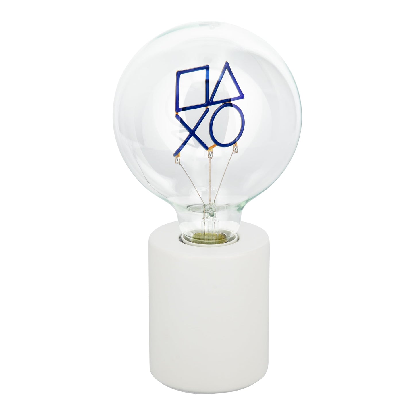Paladone PlayStation icons LED neon bulb lamp with E27 glass lightbulb, ideal for gaming rooms, bedrooms, and home decor.