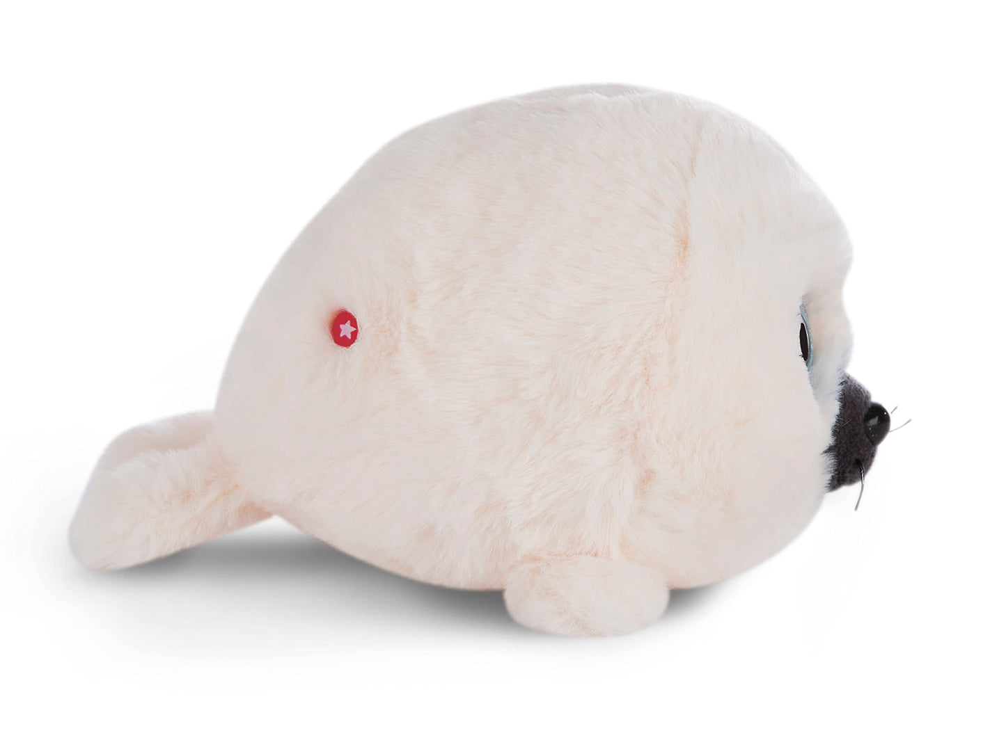 NICI 49176 Kuscheltier Robbe Boubelle weiß schlenkernd Phoque Cuddly GLUBSCHIS Seal 15cm White Dangling-Sustainable Made Plush, Cute Soft Toy to Cuddle and Play with, for Children & Adults, Gift idea
