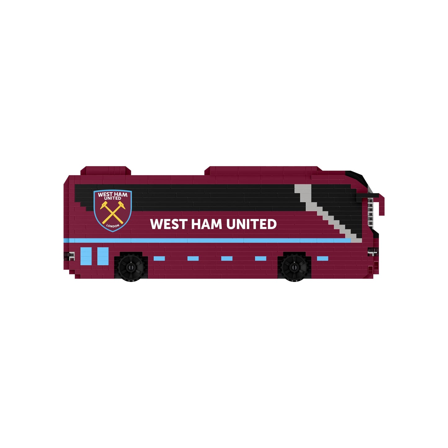 FOCO Officially Licensed West Ham United FC Football BRXLZ Bricks 3D Coach Toy Model - Premier League Construction Toy - 1347 Pieces - Ages 12+ - Sports Merchandise