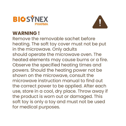 BIOSYNEX - Jurassic World Explorers Heatable Plushies – Microwave Warm Cuddle Toy with Removable Clay Bead Pouch - Gentle and Comforting Warmth - Machine Washable and Safe from Birth (T-Rex)
