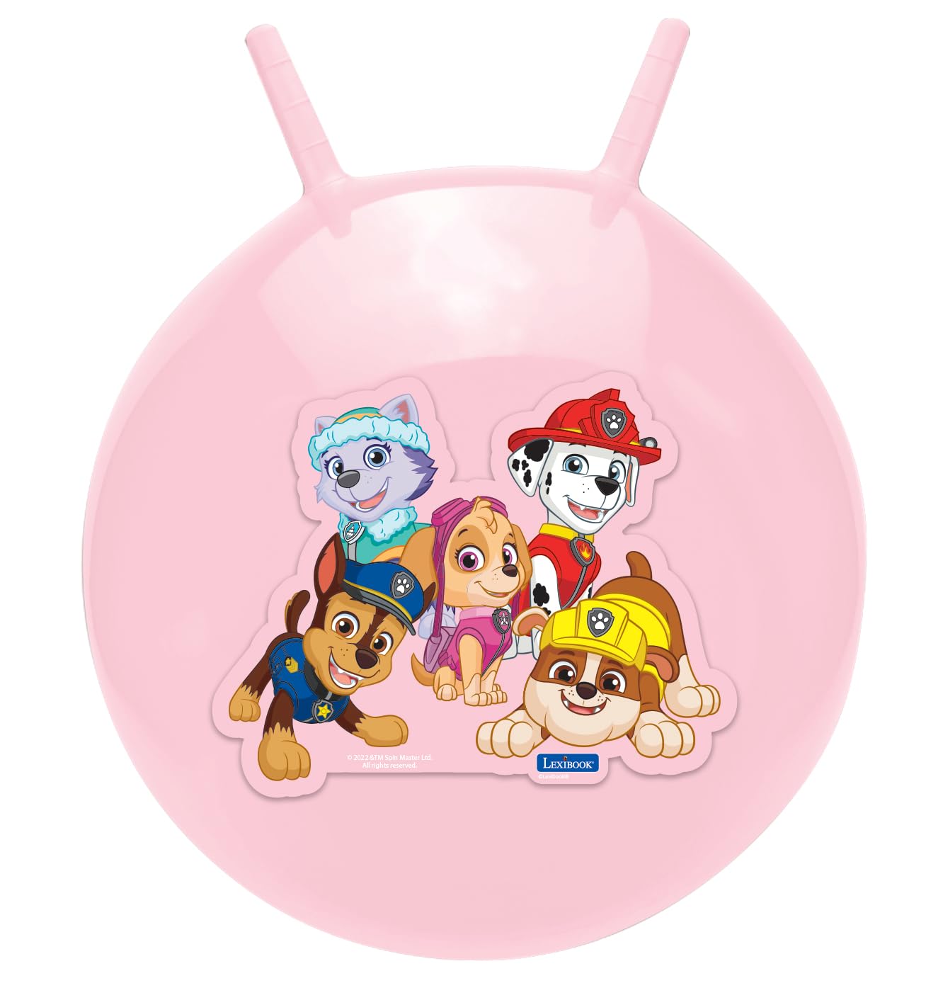LEXIBOOK, Paw Patrol, Inflatable Hopper Ball, Chase, Marshall, Skye, Rubble, Everest, Manual pump included, Secure and durable plastics, Pink, BG040PAG
