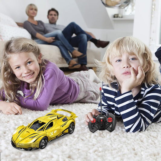 HATFRYF RC Drift Car, Cool Electric Remote Control Car, Kids Toy Vehicle, Model Toy for Boys - Driftable, Gifts for Kids Boy Yellow