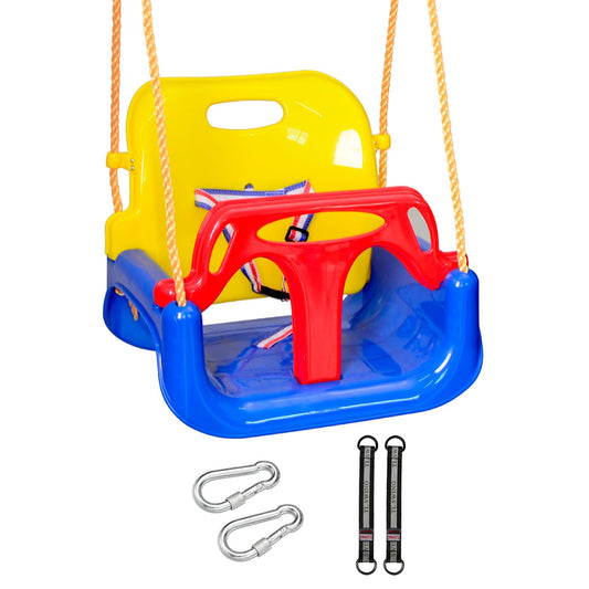REDCAMP 3-in-1 Ajustable Toddler Swing Seat,High-Back Baby Swing Chair with Safety Strap,Ideal for Garden Indoor Outdoor Playground,6 months - teens,Blue