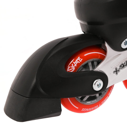 M.Y X-Skate Adjustable Red Inline Roller Skates with Built In Adjusters Kids Roller Boots for Boys & Girls - Medium