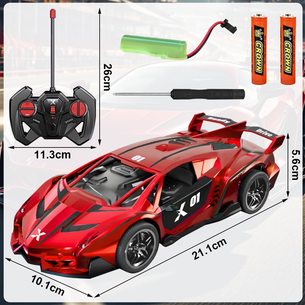 HATFRYF RC Drift Car, Cool Electric Remote Control Car, 1:22 Remote Control, Kids Toy Vehicle, Model Toy for Boys - Driftable, Gifts for Kids Boys