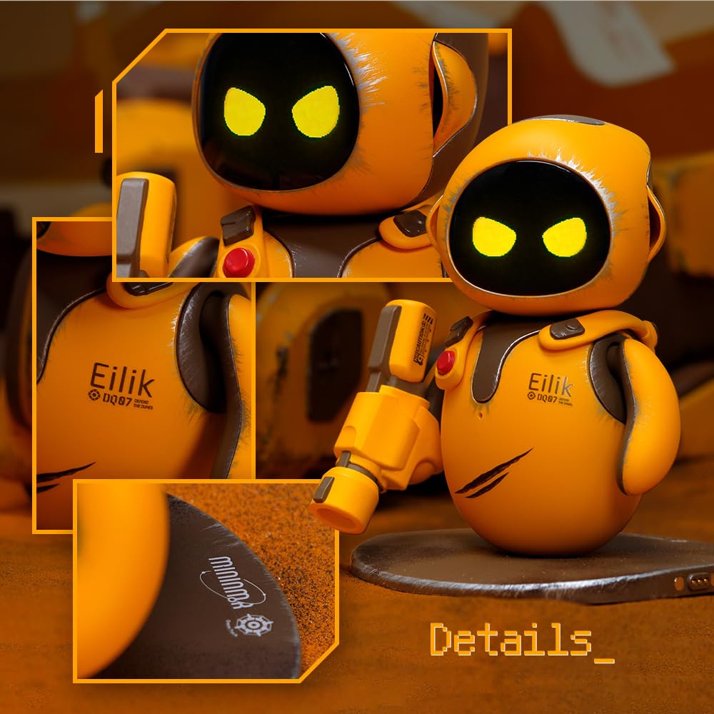 Energize Lab Eilik DQ touch interactive robot pet with cute design, expressive animations, and mini-games for kids.