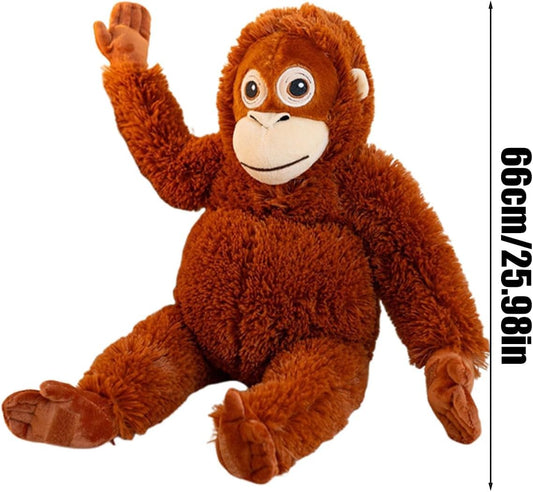 wuayi 66cm Large Orangutan Soft Toy, Cute Monkey Curtains Plush - Stuffed Monkey, Realistic Soft Cuddly Long Arm Monkey Toy for Home Room Bed Pillow Cushion Curtains Photo Prop Decor (1PCS)