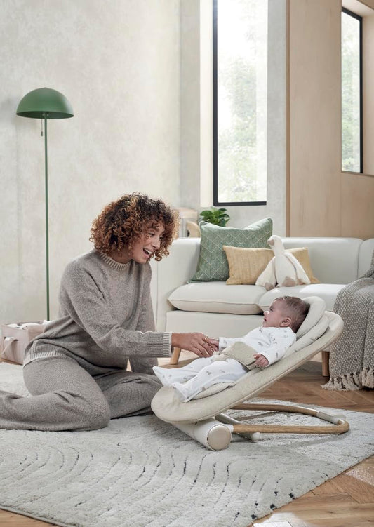 Mamas & Papas Eno Baby Bouncer, One Hand Fold, 2 Recline Positions, Cashmere - 0-6months