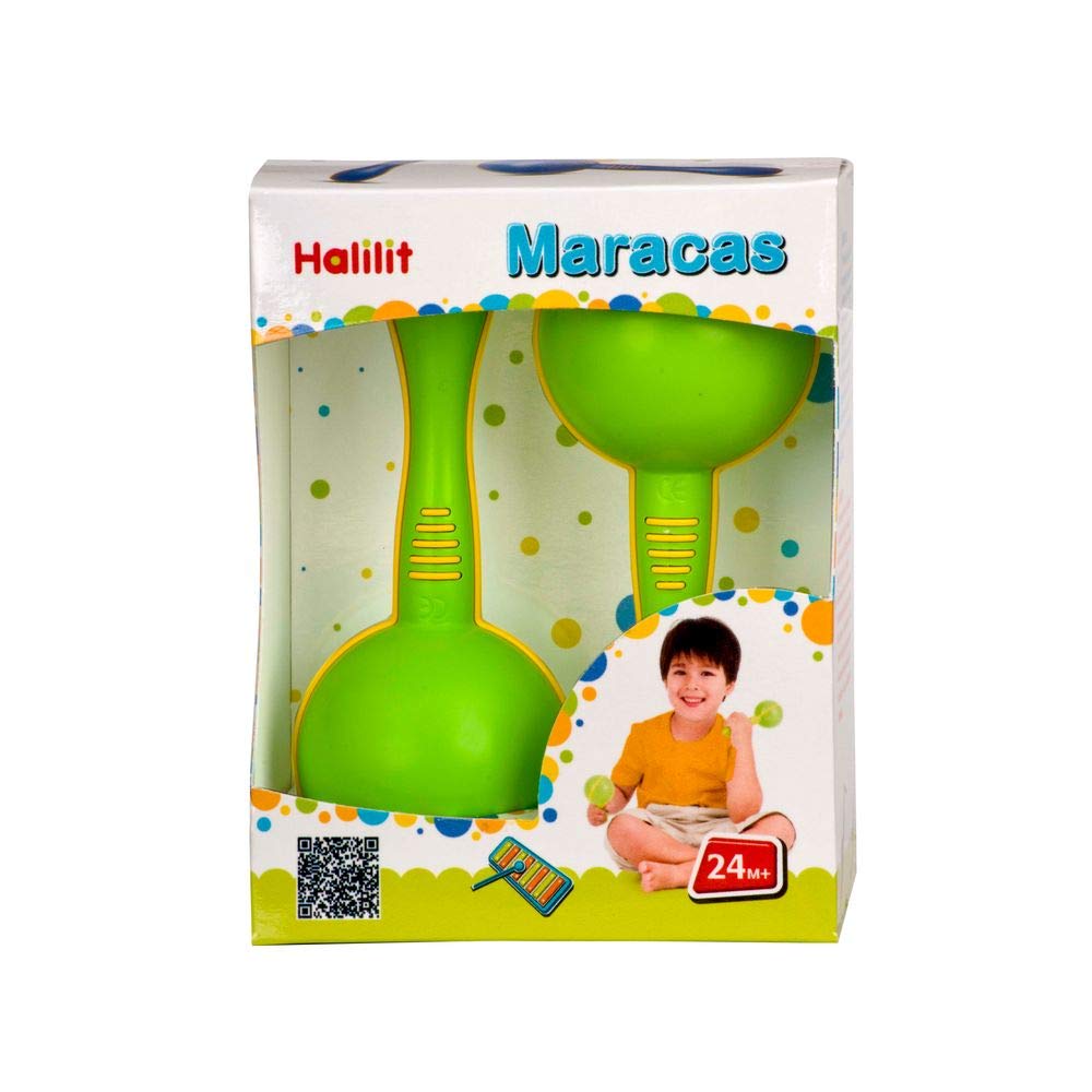 Halilit Maracas ā Traditional Baby Rattle Musical Instruments for Toddlers 2+ | Easy-Grip Handles & Gentle Shaking Sound | Bright Colours for Sensory Play | Child-Safe & Durable | Colours May Vary