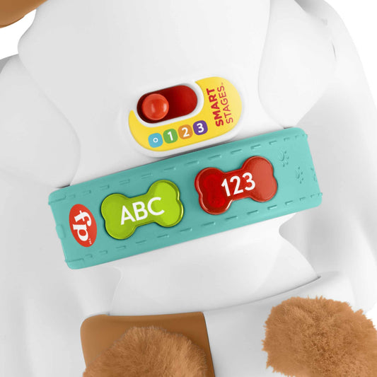 Fisher-Price 123 Crawl With Me Puppy, electronic dog infant crawling toy with music and Smart Stages learning content for infants and toddlers
