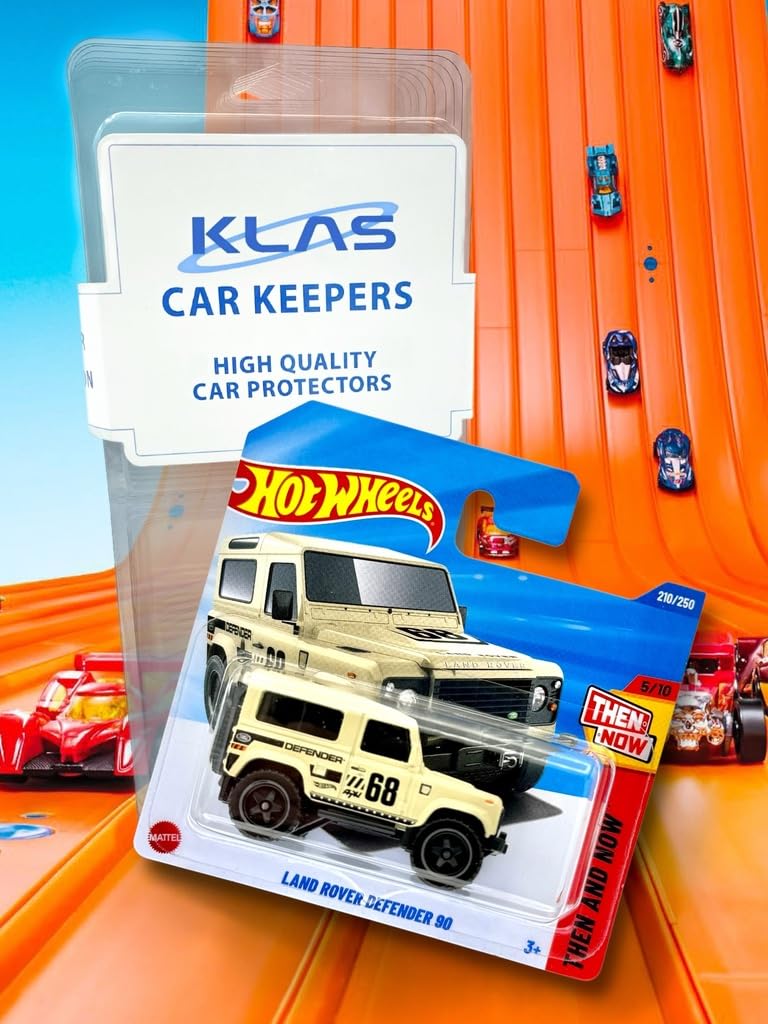Hot Wheels Land Rover Defender 90 (Cream & Black) 5/10 Then And Now - 2025-210/250 (Short Card) - includes a KLAS Car Keeper Protector Case - JBB29