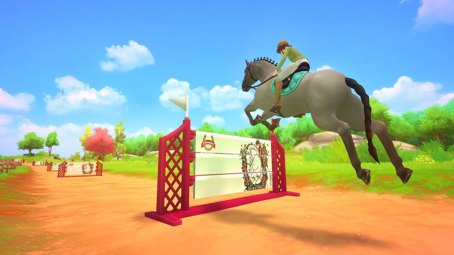 Wild River Games Horse Club Adventures Nintendo Switch game box with artwork featuring horses and a rural landscape.