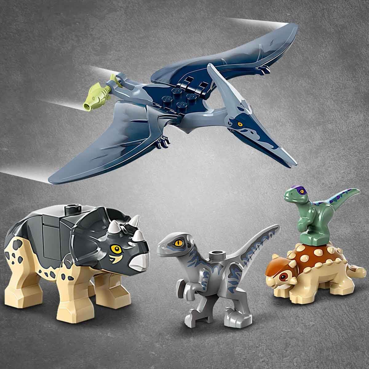 LEGO Jurassic World Baby Dinosaur Rescue Centre Toy for Kids, Mini Triceratops, Ankylosaurus and Velociraptor Dino Figure Toys, Gifts for Boys and Girls Aged 4 Plus 76963