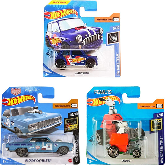 Hot Wheels Pack of 3 Vehicles, Toy Cars Diecast 1:64 (Assorted Models), Gift for Collectors and Children