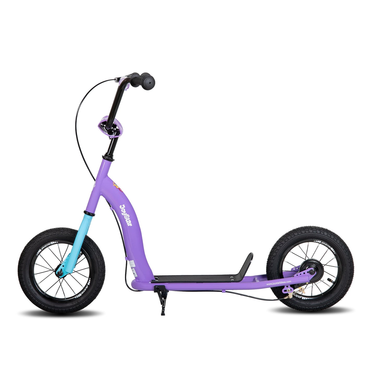 Purple JOYSTAR Conway 12-inch kick scooter with adjustable handlebars, designed for children aged 5 and up.