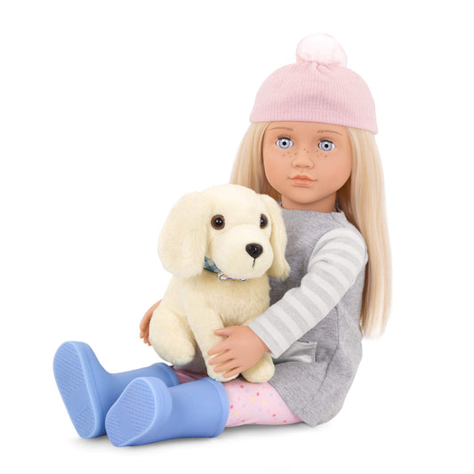"Our Generation Kids Meagan Play Doll with Pet and Accessory Set, Play toy doll and dog inspire imaginative play for toddlers, for kids 3 years of age or older, 18 inch / 46 cm Doll"