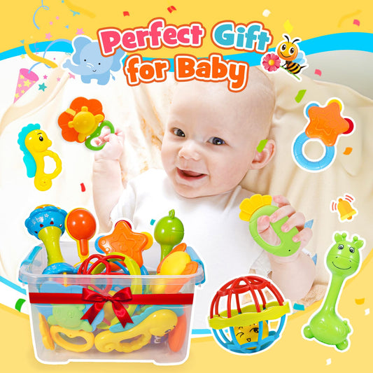 Wootoyz Baby Toys for 0 3 6 9 12 Months Babies,Infant Toys for 0-12 Months Newborn Toys Baby Rattle Sensory Toys for Babies 6-18 Months Wrist Socks with Box Set 0-6 Months Baby Gift Baby Rattle Socks