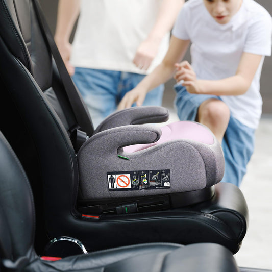 Jovikids I-Size Booster Seat for Car with ISOFIX, 125-150cm (Group 2/3, 6-12 Years), Portable Booster Seat for Kids, Comfortable, Compact, Convenient for Everyday Use, Great for Travel, ECE R129, Pink