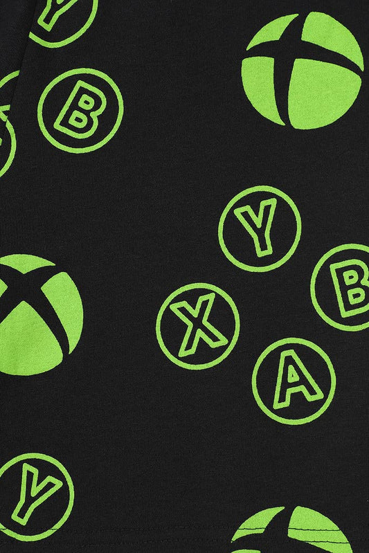 Xbox official boys' matching gaming cotton pajama set in black for ages 6-7, featuring gaming-themed design and comfortable fit.