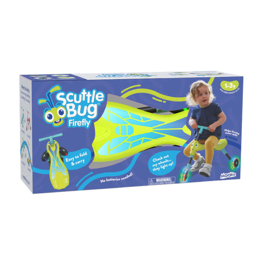 Scuttlebug 8615 Firefly Light Up Trike Ages 1-3 Push Bike 3-Wheel Foldable Ride-On Tricycle for 1+ Year Old Boys and Girls, Antennae Handlebar, Develop Your Toddler’s Balance and Motor Skills, Green