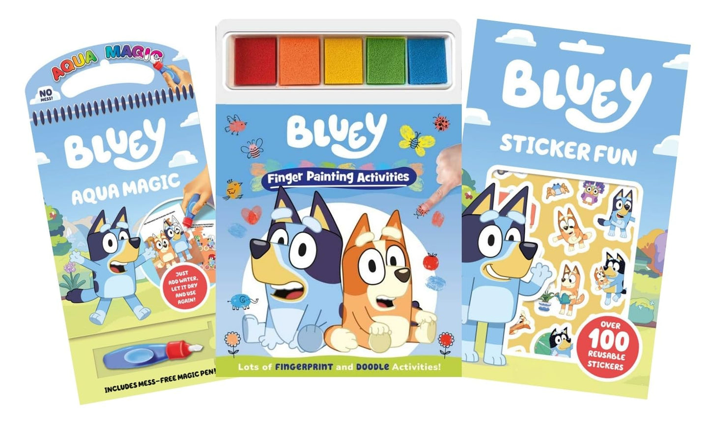 Anila's Bluey Activity Set with Aqua Magic, Finger Painting & Sticker Book.