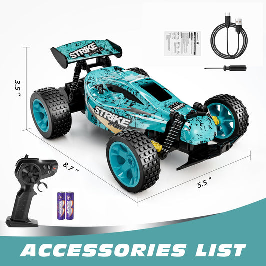 Tecnock RC Car Remote Control Car for Kids, 1:18 High Speed 20 KM/H 2WD RC Buggy, 2.4GHz Off Road Racing with Rechargeable Batteries, Toys Gift for Boys and Girls