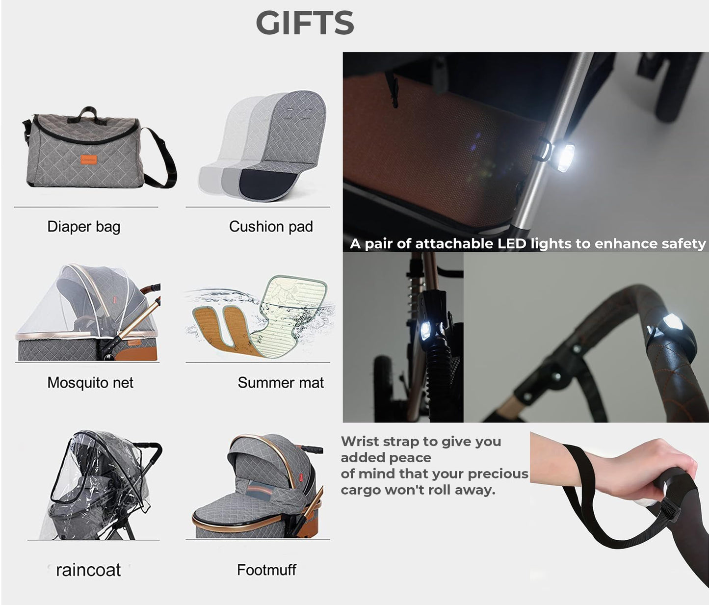 Black Boneelook 3-in-1 baby buggy pram and stroller with lightweight aluminum frame, foldable design for newborns and toddlers.