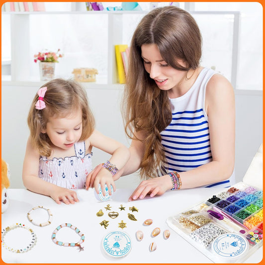 Qcdou 6000 Clay Beads Friendship Bracelet Kit, Jewellery Making Kit, Preppy Flat Heishi Beads for Craft Kits for Adults, for Necklace Earring Jewelry DIY Craft, Gifts for Teen Girls