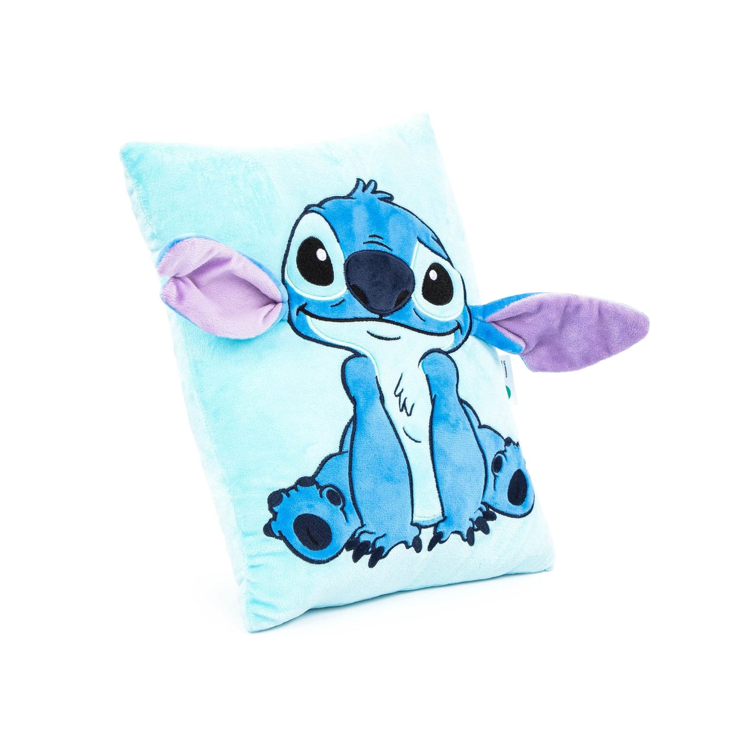 Disney Lilo & Stitch plush snuggle pillow by Jay Franco, featuring a soft 3D bed cushion with Disney characters for cozy comfort.