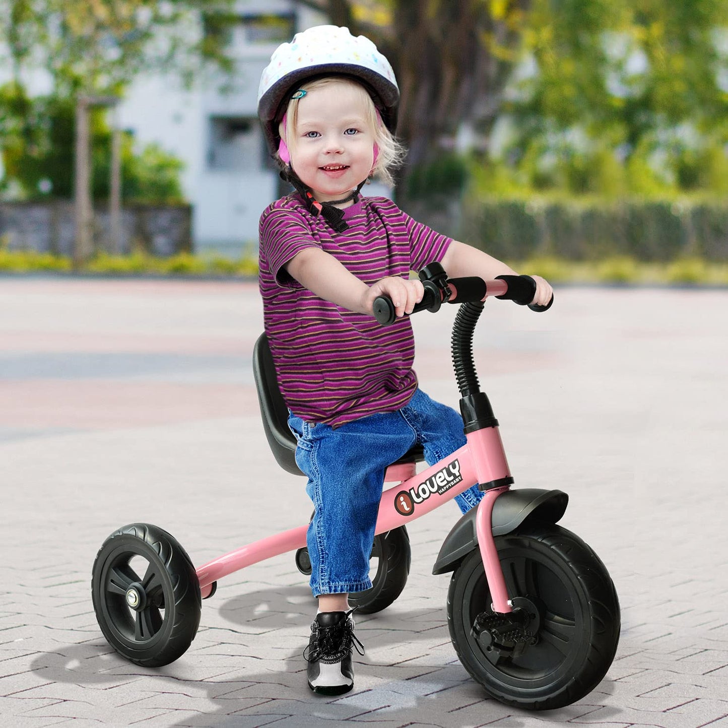 HOMCOM Kids Trike Toddler Tricycle Children Ride on 3 Wheels Bike For 1.5-4 Years Pink
