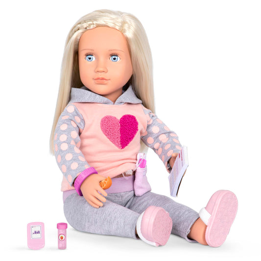 Our Generation Sweet Treatment Set for 18-inch dolls featuring diabetes care accessories in a 9-piece kit.