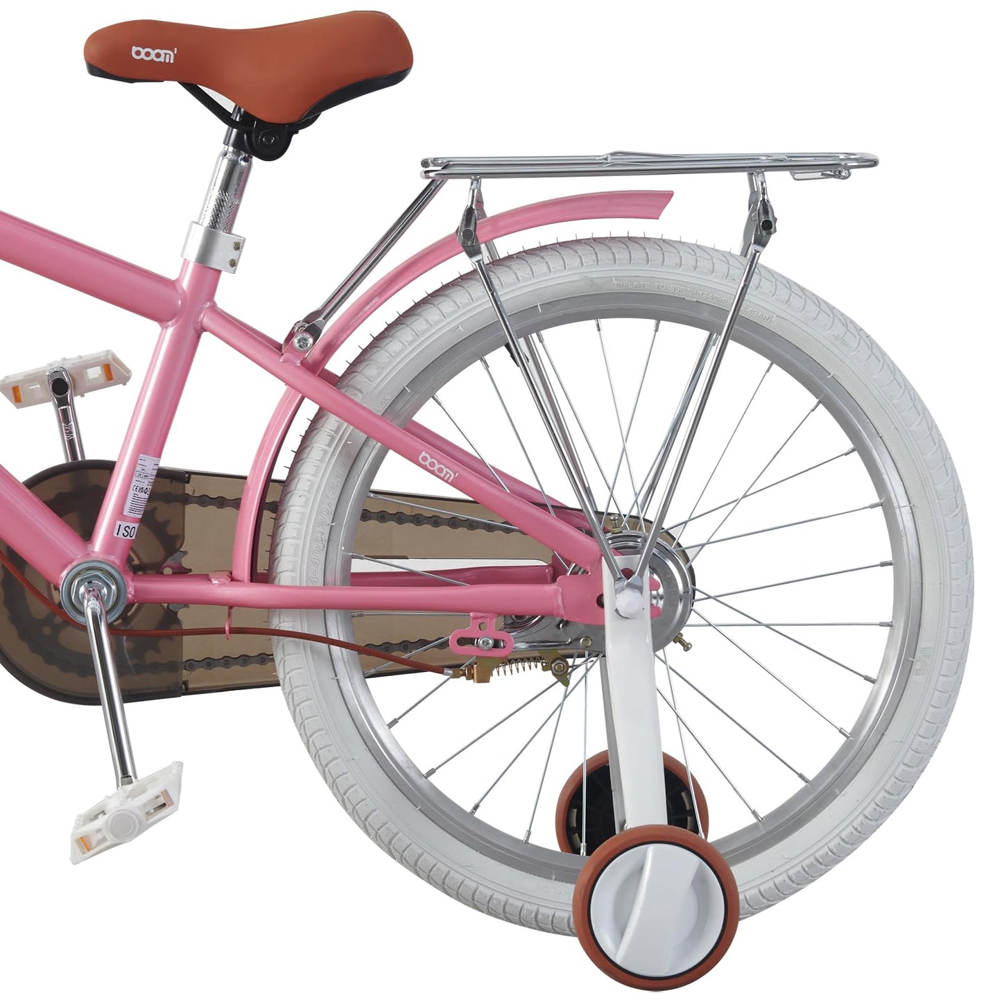 BSTSEL Kids Bike 16" 18" 20" 22“ Pink Baby Girls Children Bicycle with Basket, Rear Bracket, Silent Stabilizers and Double Brakes Ages 5-12 Years Old 16-20 inch Girls Bike Gift (18 inch)