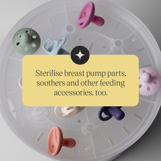 Tommee Tippee Quickdry Steriliser, Steam Steriliser for Baby Bottles and Accessories, 4 Modes, 26-Minute* Cycle, Kills Viruses and 99.9% of Bacteria**