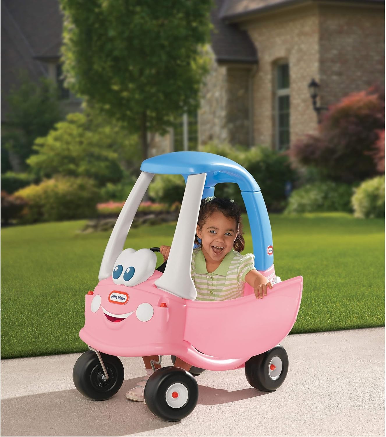 little tikes Princess Cozy Coupe Car - Ride-On with Real Working Horn, Clicking Ignition Switch, & Fuel Cap, 84 cm (H) x 72 cm (W) x 44 cm (D)