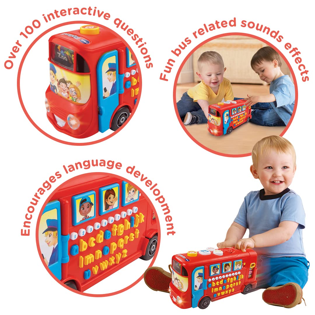 VTech Playtime Bus with Phonics, Educational Toy for Children with Letters, Phonics & the Alphabet, Over 100 Interactive Curriculum Questions, Kids Learning Toy for 2, 3, 4+ Years, English Version