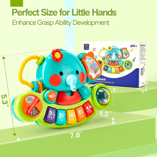 hahaland Baby Toys 6 to 12 Months - 7-in-1 Musical Toys Baby Piano for 1+ Year Old, Baby Sensory Toys with Lights & Sounds, Gifts for Baby Boys & Girls, Early Development Activity Toys