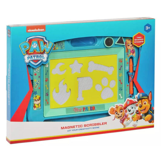 Paw Patrol Scribbler Magnetic Drawing Board Tablet & Toddler Toy - Educational Magnetic Board with Pen & 3 Fun Stamps - Reusable Art Set for Children 3+ Mess-Free Travel Activity, Creative Learning