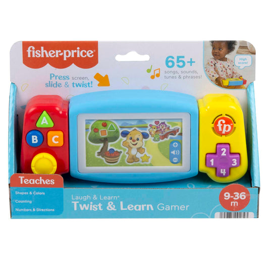 Fisher-Price Laugh & Learn Pretend Video Game Toddler Toy with lights, sounds, and educational songs, Twist & Learn Gamer HNM83