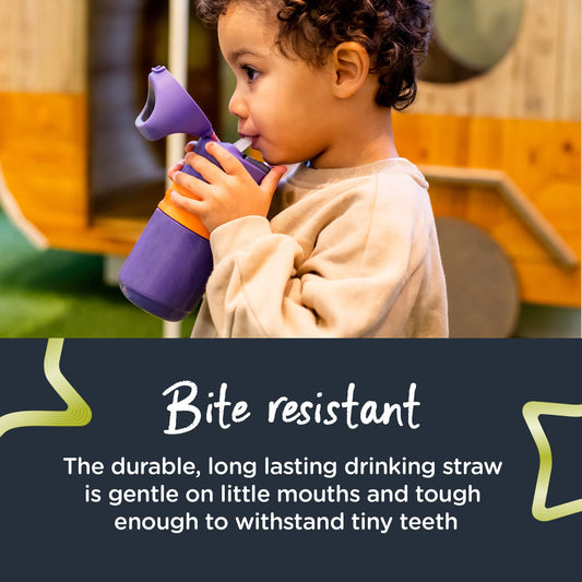 Tommee Tippee Superstar Flip Top Sportee Cup, 18m+ Toddler Drinking Trainer Bottle, Leak and Shake Proof, Hygienic Antibacterial Spout, Bite Resistant, 500ml, Purple