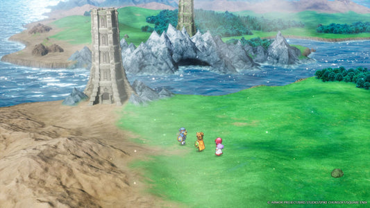 Square Enix Dragon Quest I & II HD-2D Remake for Switch, featuring colorful fantasy game cover art with characters and monsters.