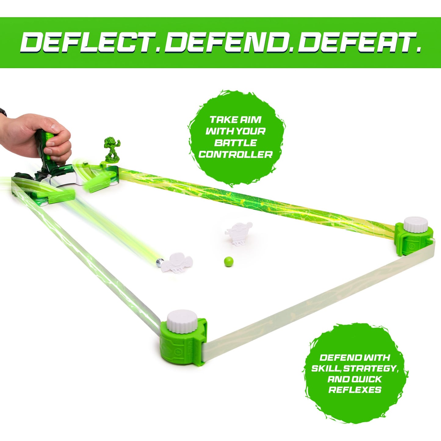 Doteki Battle Set Organika, Multiplayer Action Game for Kids with High-Speed Battle Controller, 4 Elemental Factions, Collectable Champions, Health Key, Custom Arena, Ages 8+