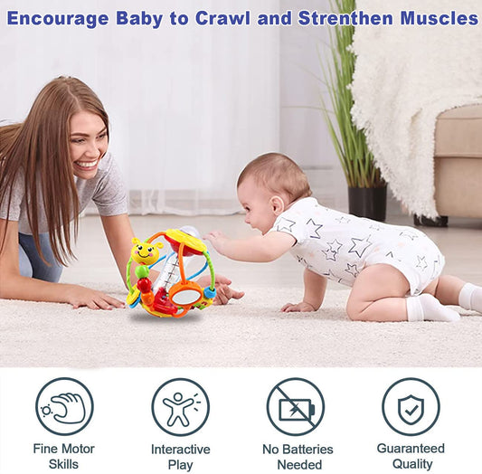 HOLA Baby Toys 0-6 Months Baby Rattle Toys Set Activity Ball, Baby Toys 6 Months Plus Shaker Grab Spin Early Education Learning Sensory Toy, Gift for 3 6 9 12 Months Newborn Babies Toddler Boys Girls