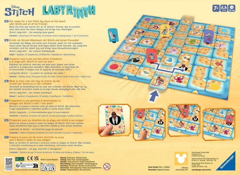 Ravensburger Disney Stitch Labyrinth The Moving Maze Game Family Strategy Board Game for Kids & Adults Age 7 Years Up - 2 to 4 Players