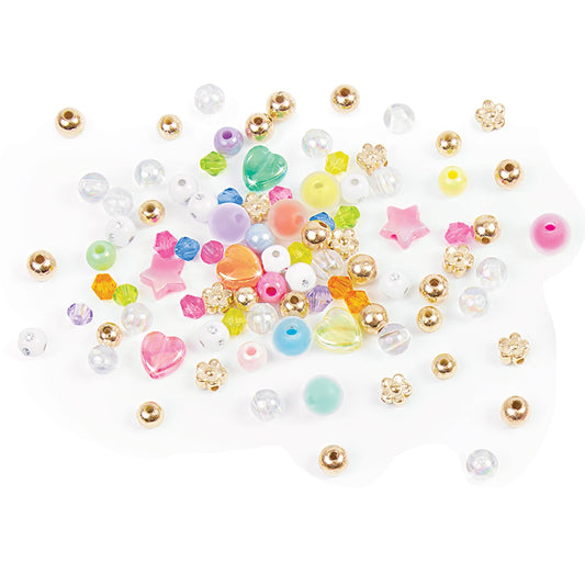 Make It Real Lip Gloss Charm Bracelet Maker - Bracelet Making Kit with Lip Gloss Charms, Beads, Chain & Cord - Jewellery Craft Sets for Girls - Create Bracelets with Cute Charms, Birthday Gift