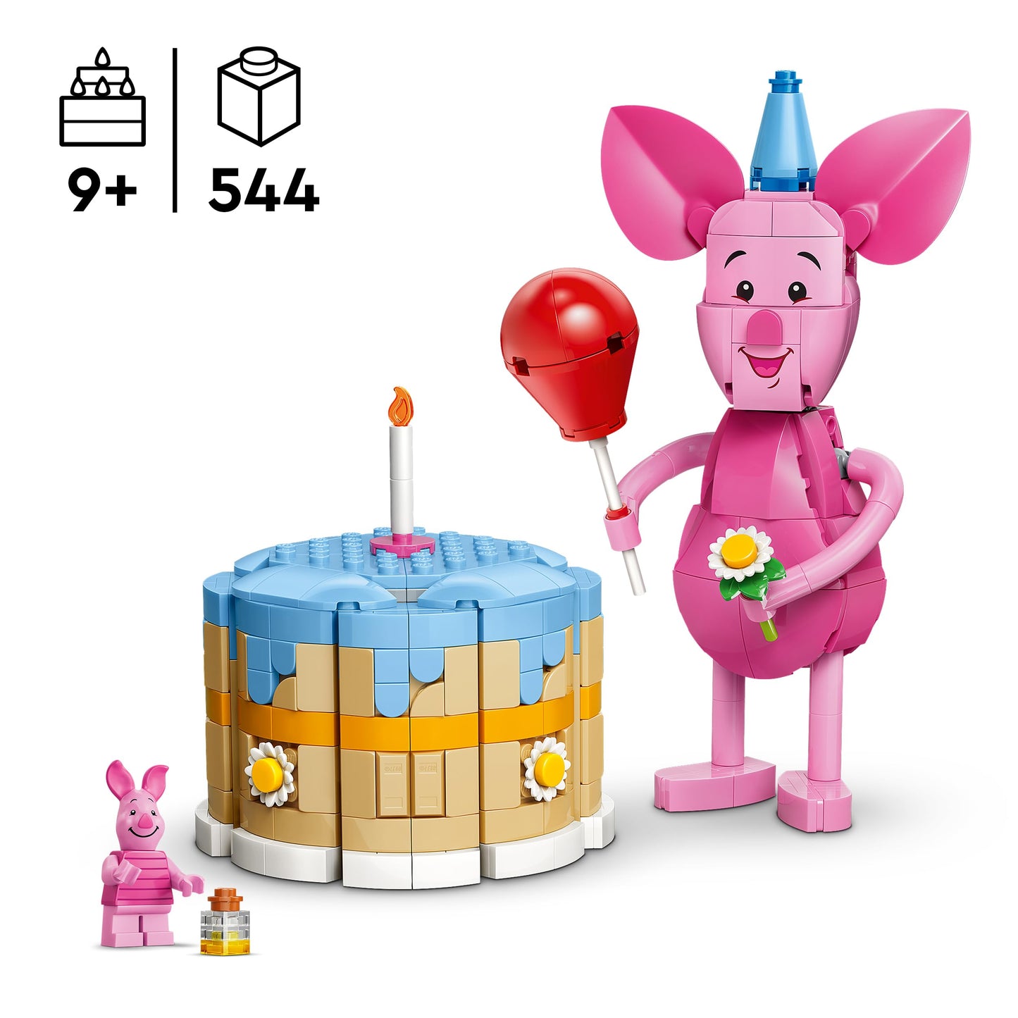LEGO | Disney Piglet's Birthday Fun - Building Toy w/Cute Animal Figure, Birthday Cake & Collectible Minifigure - Gift Idea for 9+ Year Old Girls & Fans - 43305