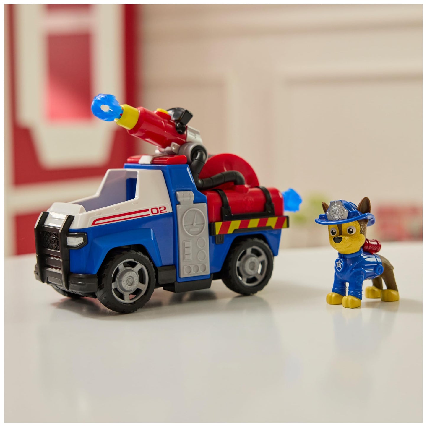 Paw Patrol Fire Rescue: Chase Rescue Fire Cruiser with Action Figure, Projectile Launcher, and Toy Truck, Kids Toys for Boys and Girls Ages 3 and Up
