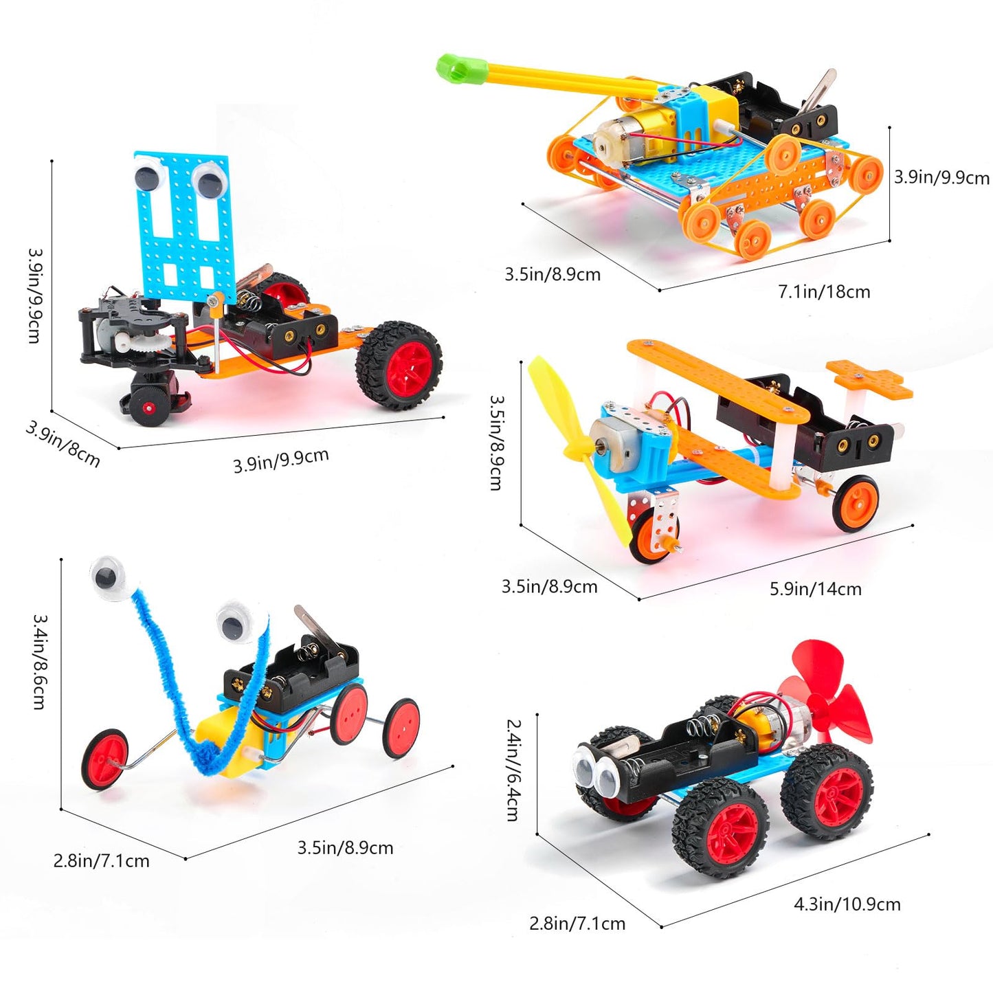 SCIENCE DIARY STEM robot building kit for kids with motor, tools, and engineering parts for science experiments and creative play.
