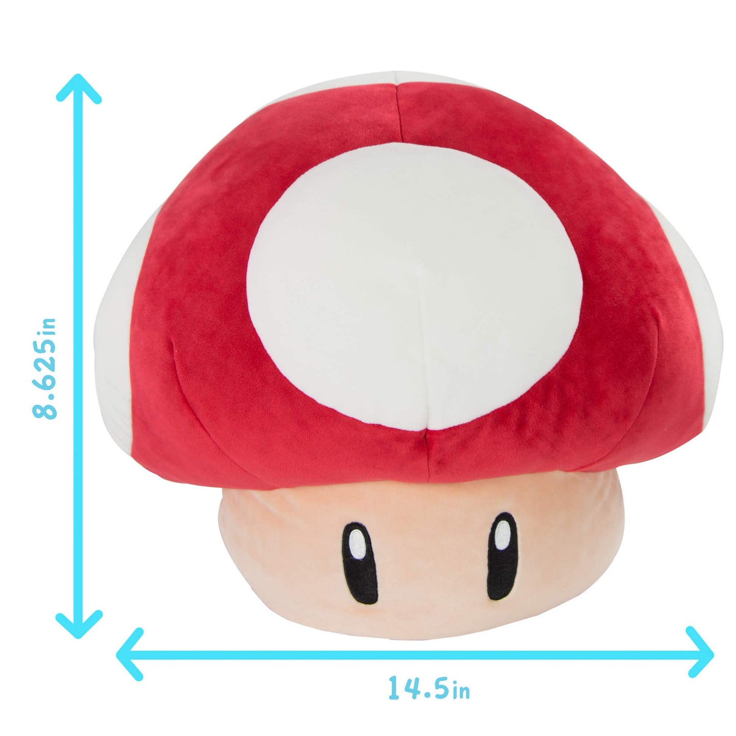 Club Mocchi Mochi Super Red Mushroom plush toy, 40cm, soft multicolour Mario Kart character, extra-large mochi cushion.